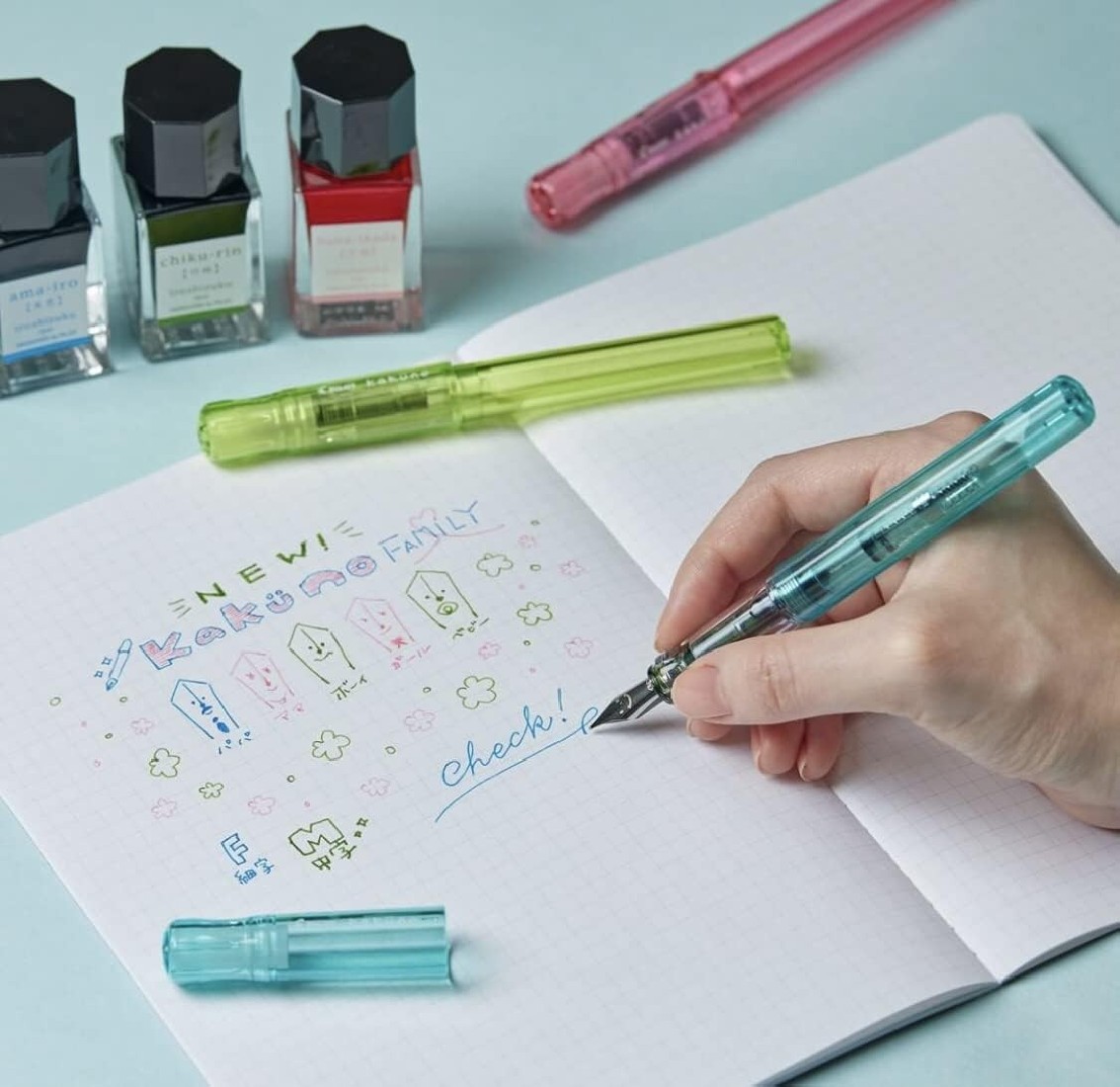 Pilot Kakuno Fountain Pen transparent Green FKA-1SR-KBOG