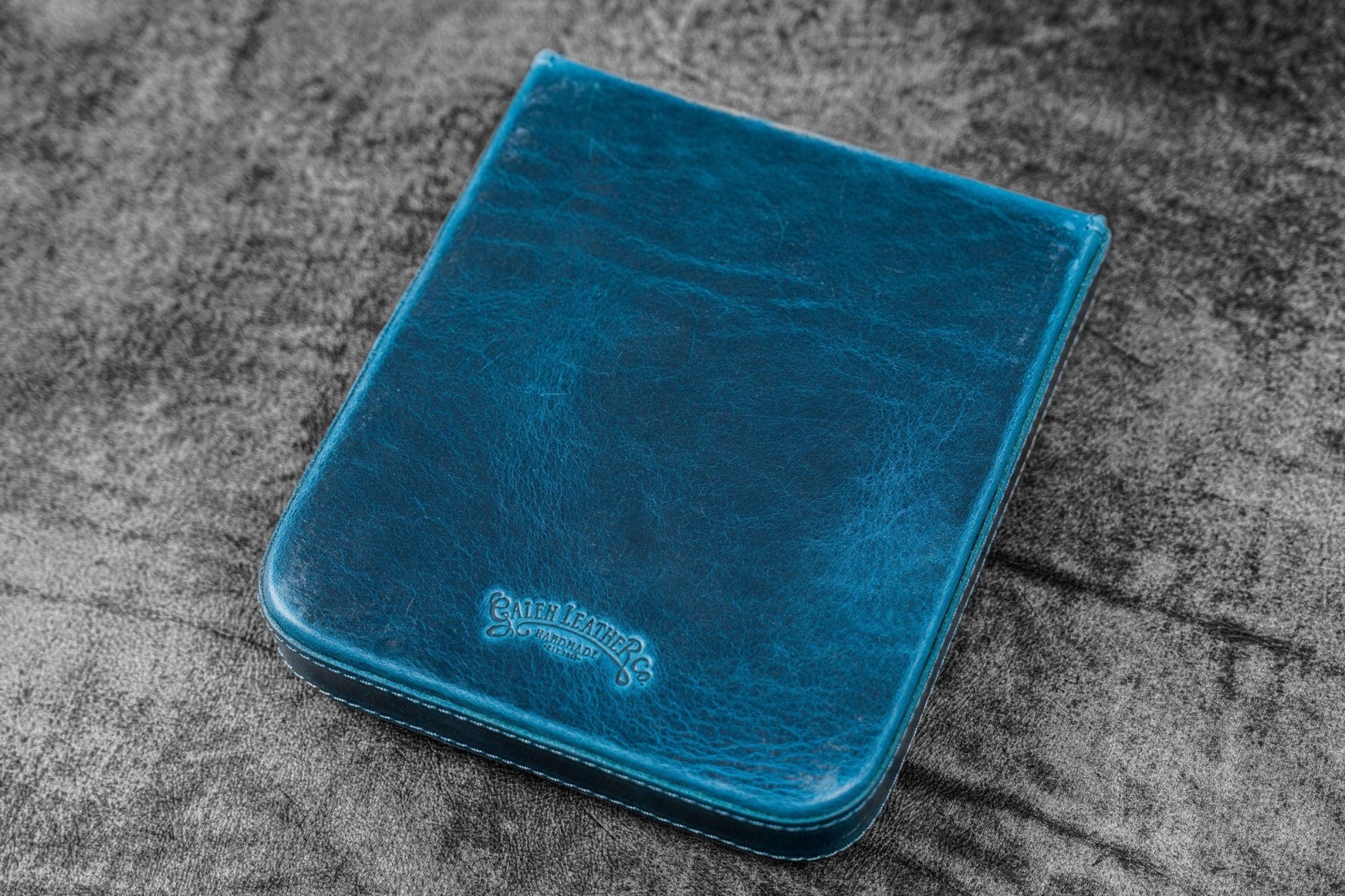 Galen Leather Magnum Opus 6 Slots Hard Pen Case with Removable Pen Tray - Ocean Blue