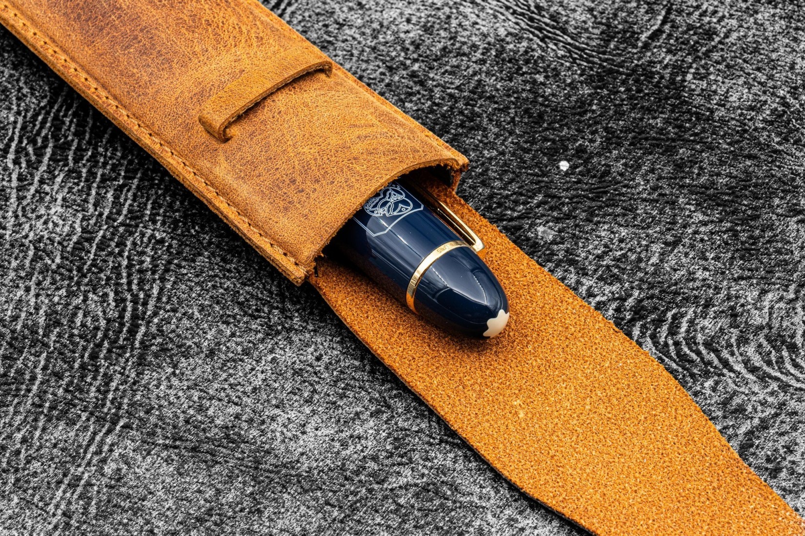 Galen Slim Leather Pen Sleeve for Single Pen - C.H. Brown