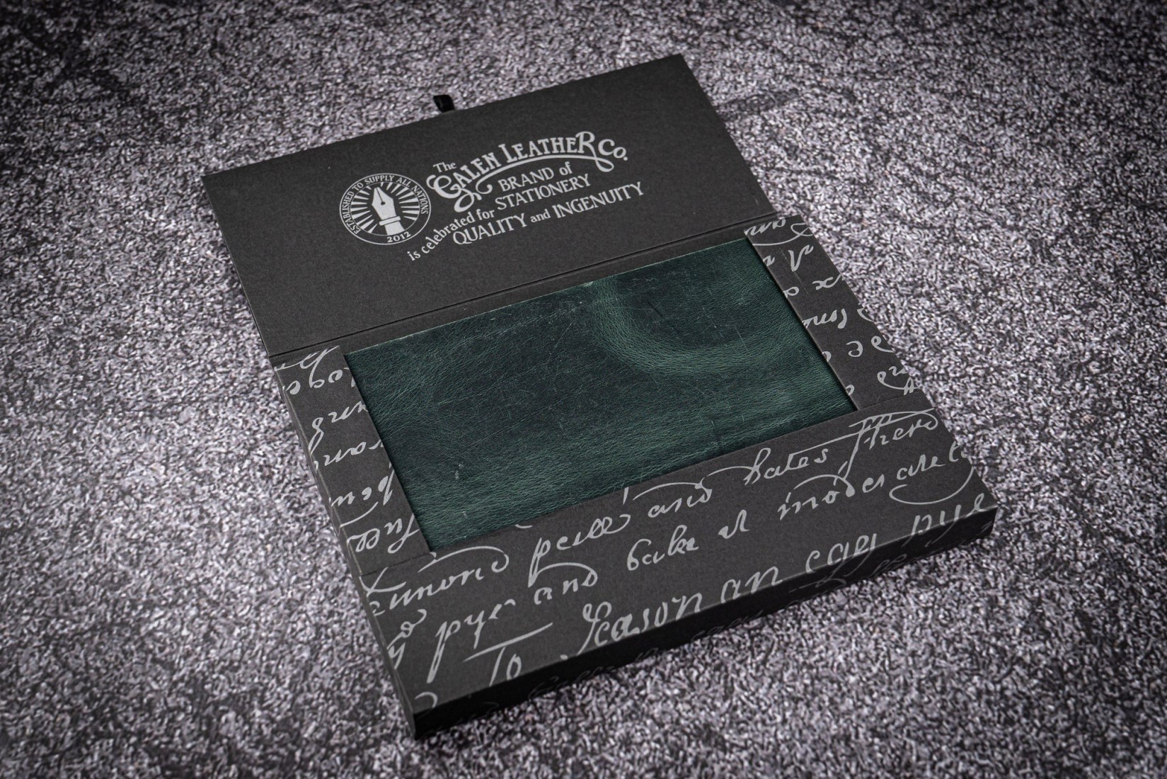 Galen Leather Notebook - Tomoe River Paper - A6 - Crazy Horse Forest Green