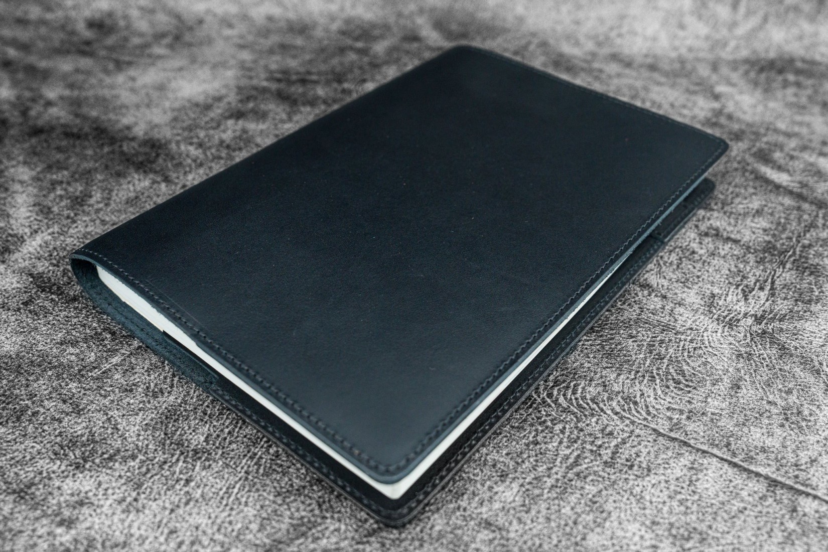 Galen Leather Slim A5 Notebook Planner Cover - Black