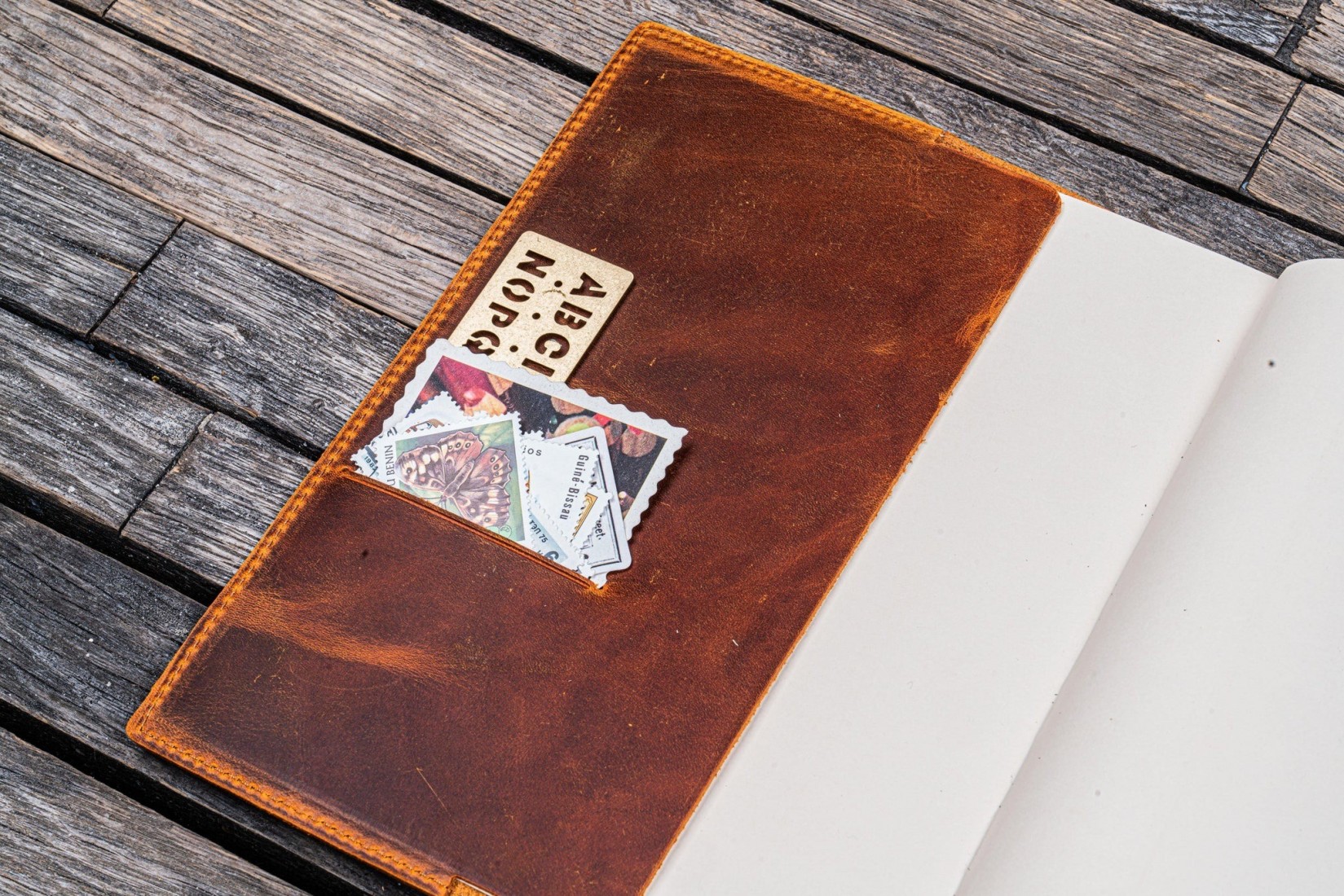 Galen Leather Slim A5 Notebook Planner Cover - Crazy Horse Brown