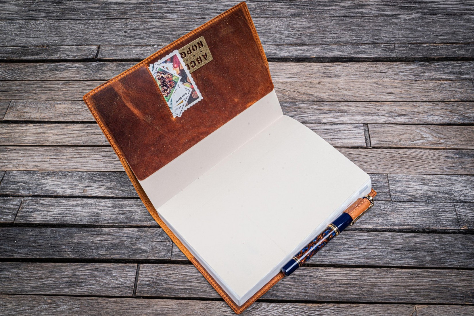 Galen Leather Slim A5 Notebook Planner Cover - Crazy Horse Brown