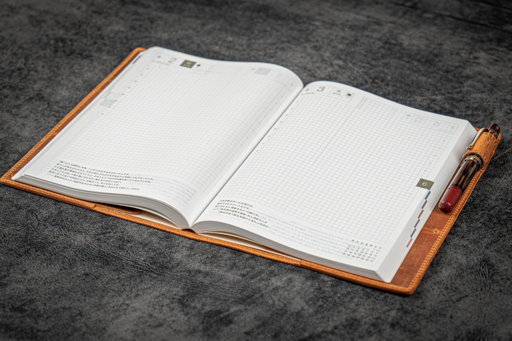 Galen Leather Slim A5 Notebook Planner Cover - Crazy Horse Brown