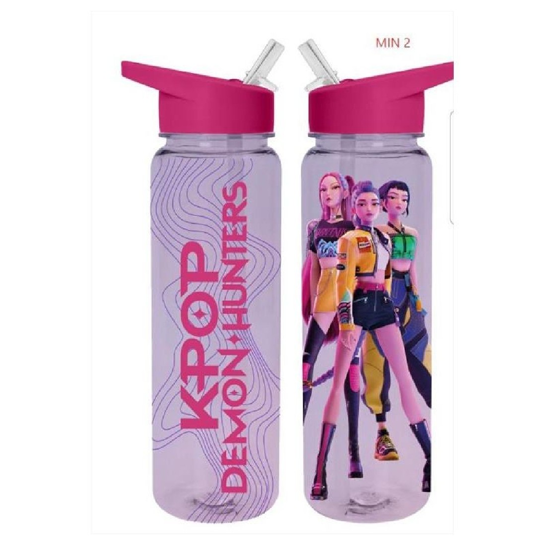 Παγούρι πλαστικό με καλαμάκι 700ml K-POP Demon Hunters 07866
