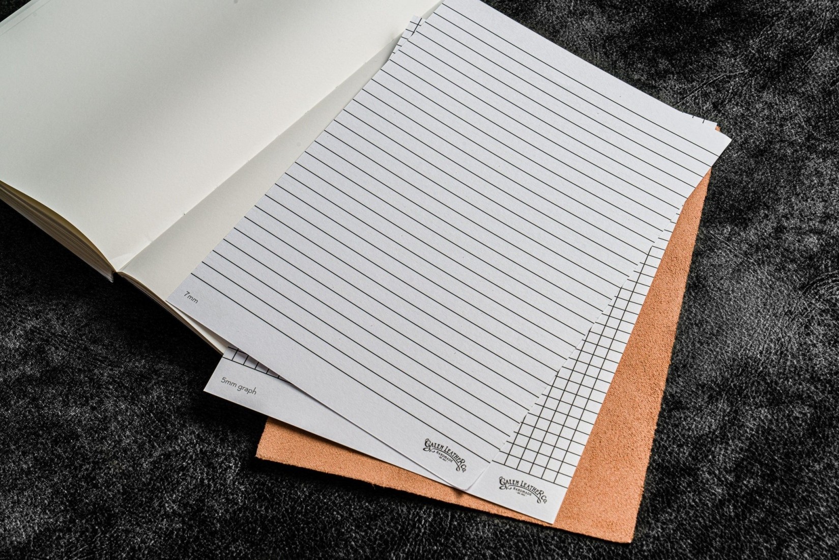 Galen Leather Notebook - Tomoe River Paper - B6 - Crazy Horse Black