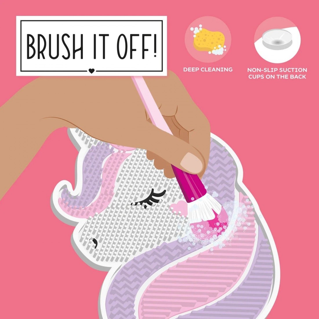 Unicorn Makeup Brush Cleaning Mat - Brush it Off! - Legami