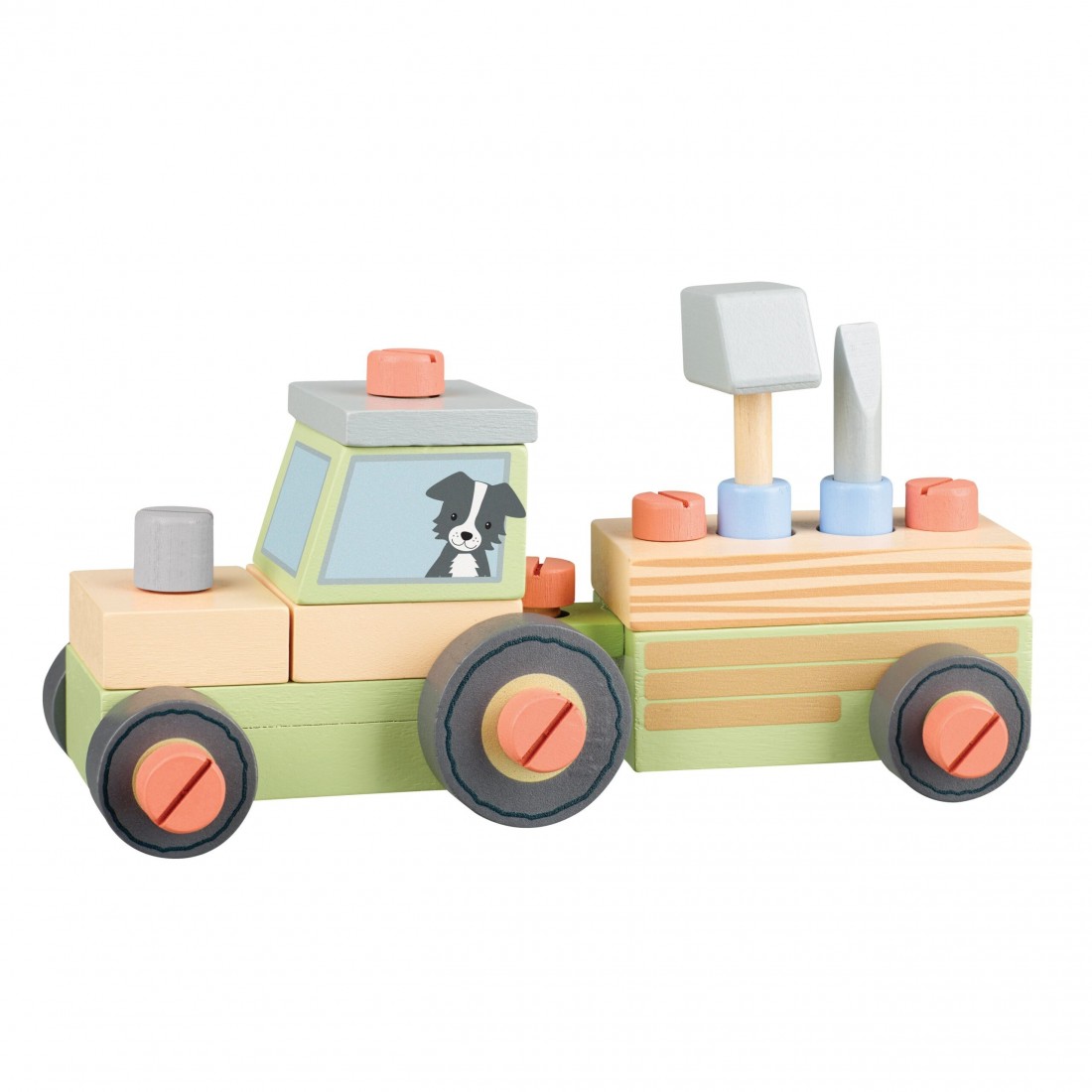 Τρακτέρ με Εργαλεία Farmyard 12801 Orange Tree Toys