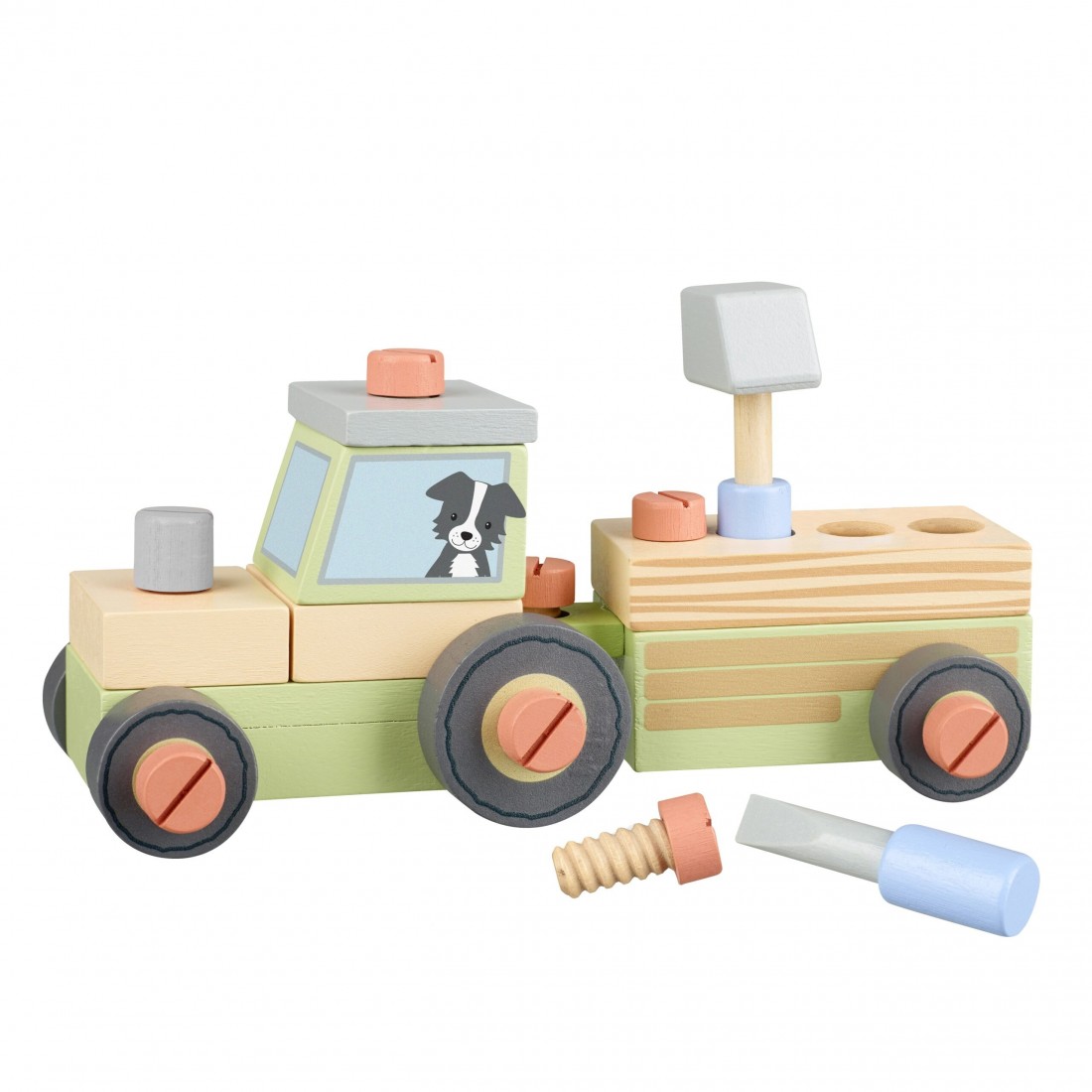 Τρακτέρ με Εργαλεία Farmyard 12801 Orange Tree Toys