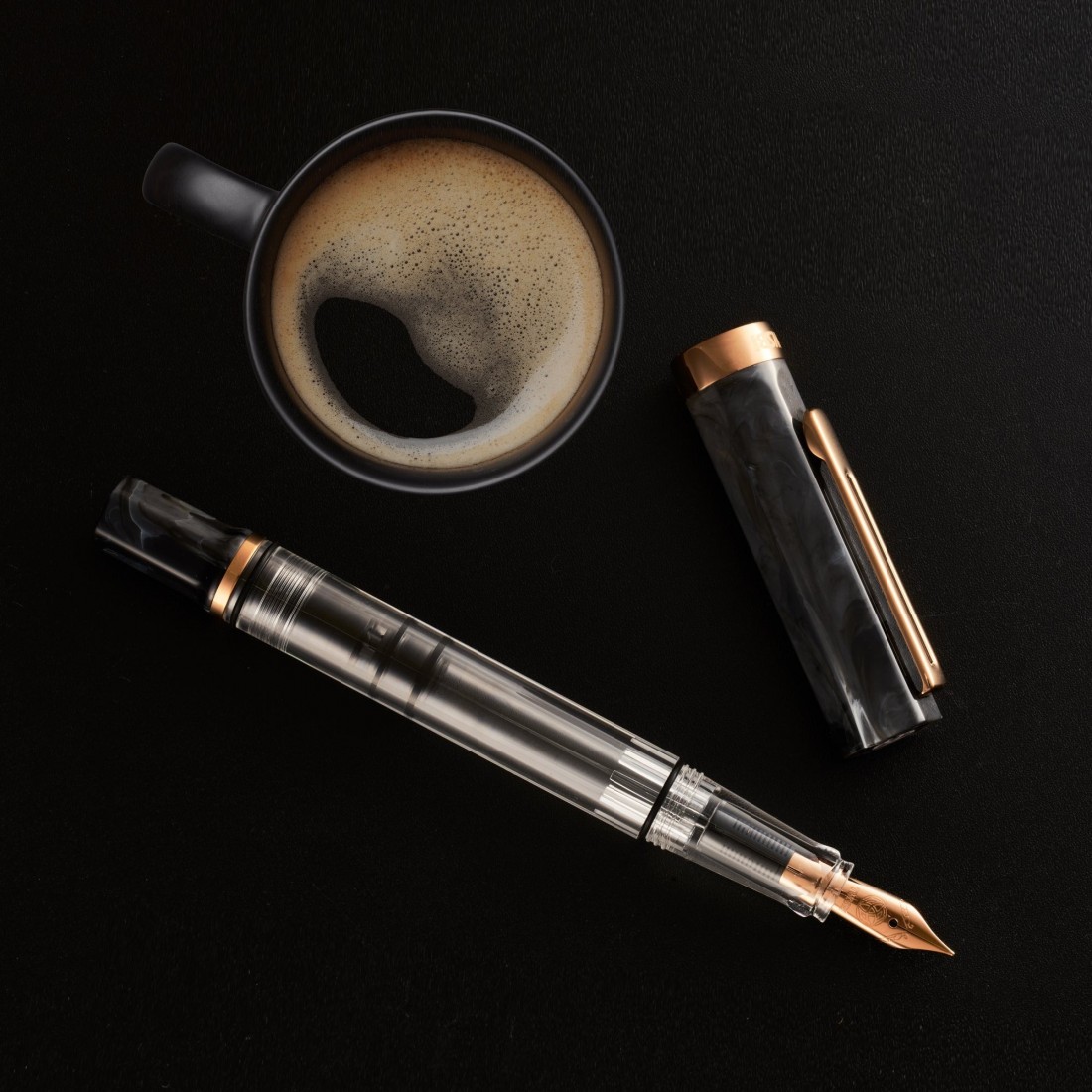 TWSBI ECO BLACK MARBLE BRONZE FOUNTAIN PEN