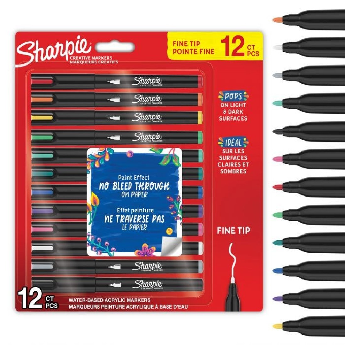 Sharpie Creative Markers, Water-Based Acrylic Markers, Brush Tip Blister of 12 2212913