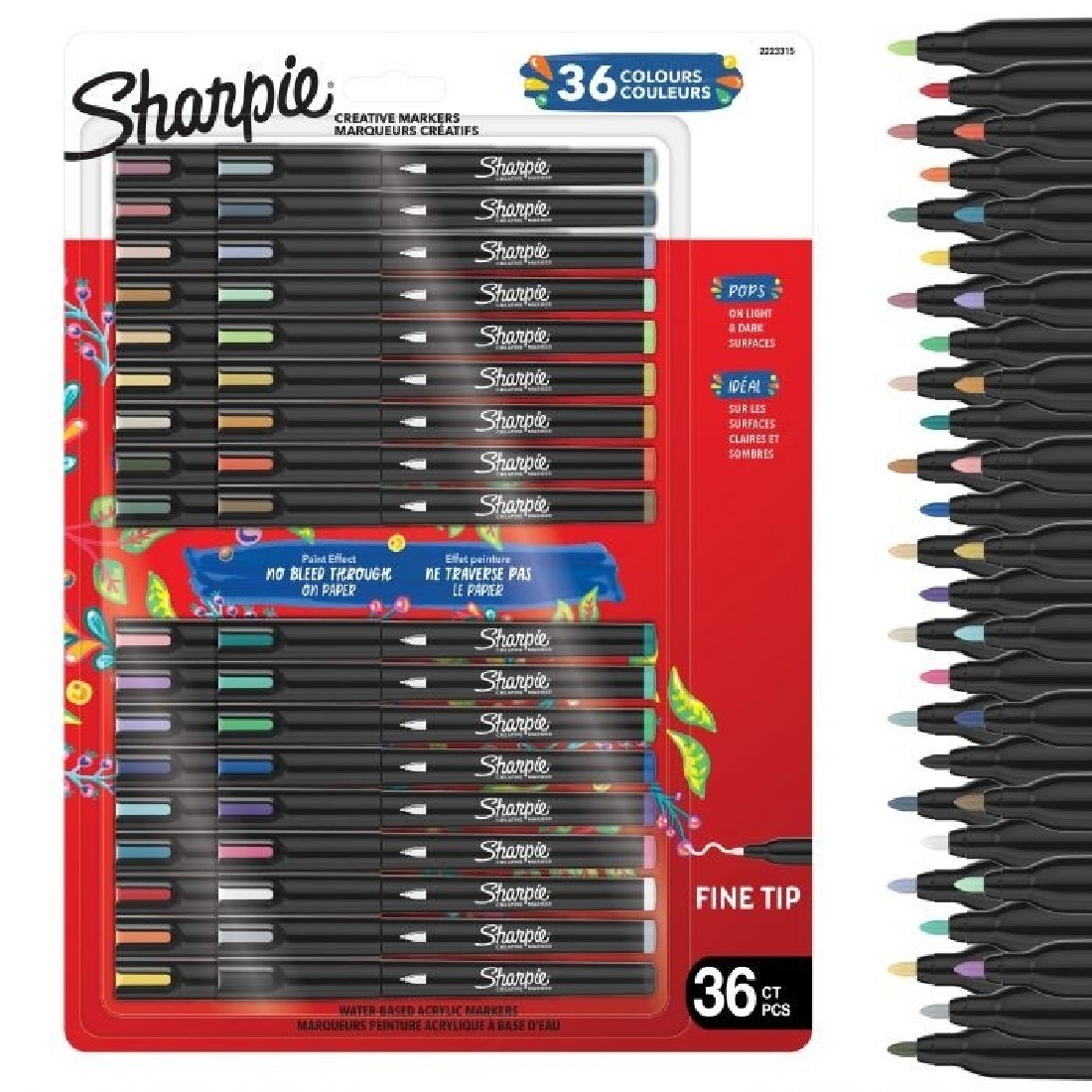 Sharpie Creative Markers, Water-Based Acrylic Markers, Brush Tip Blister of 36 2223315