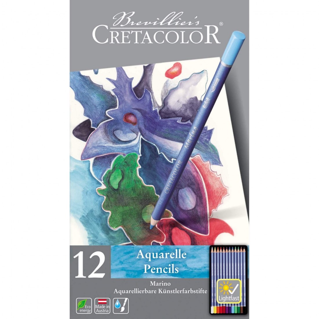 Cretacolor 12 Aquarelle pencils in tin box, 240 12