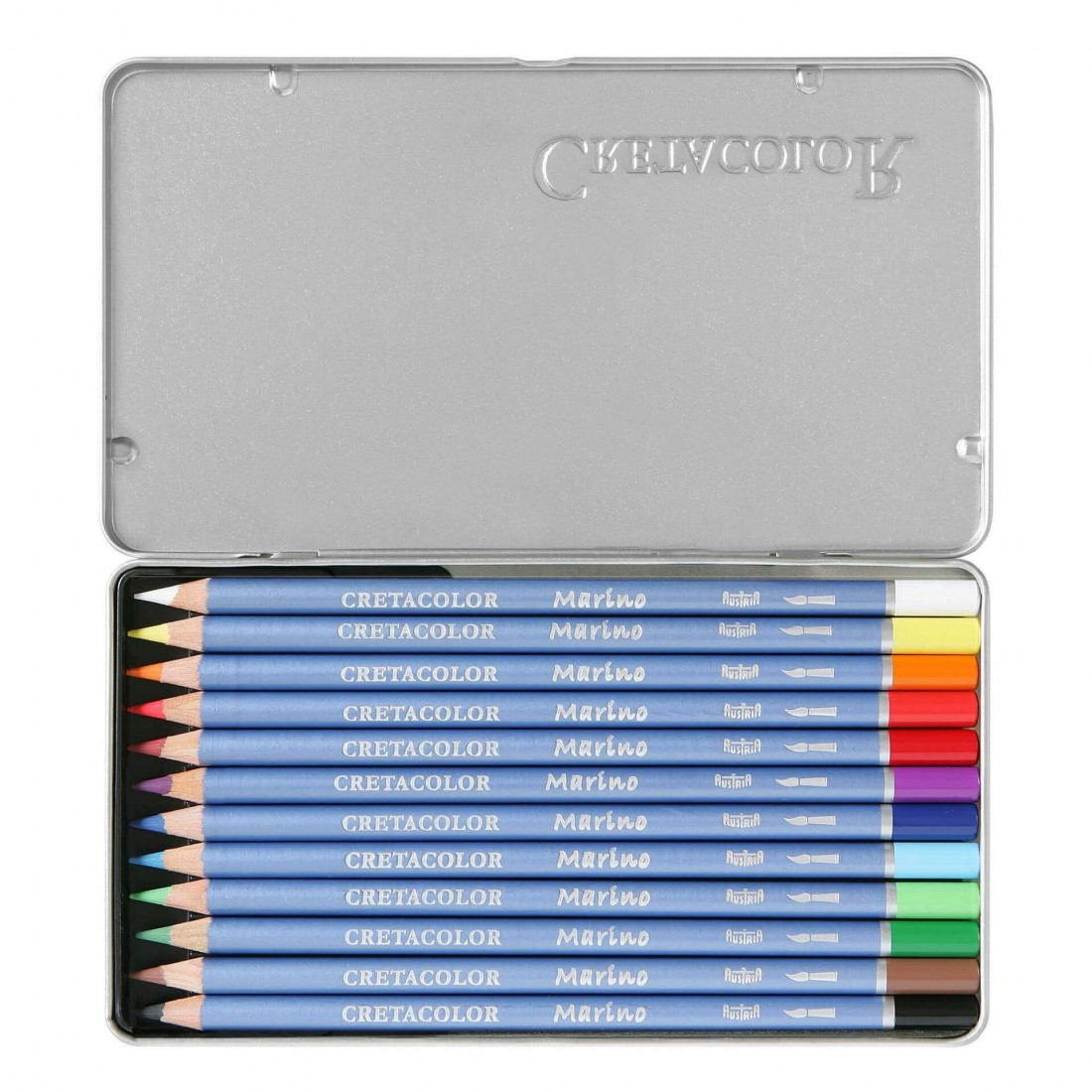 Cretacolor 12 Aquarelle pencils in tin box, 240 12