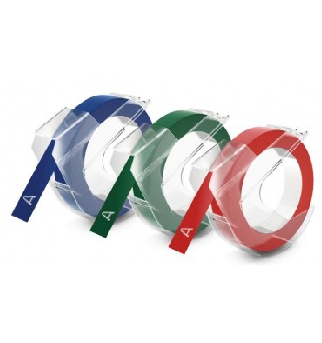 Dymo Embossing Tape 9mmx3m Blister 3 pcs Blue/Black/Red S0847750.