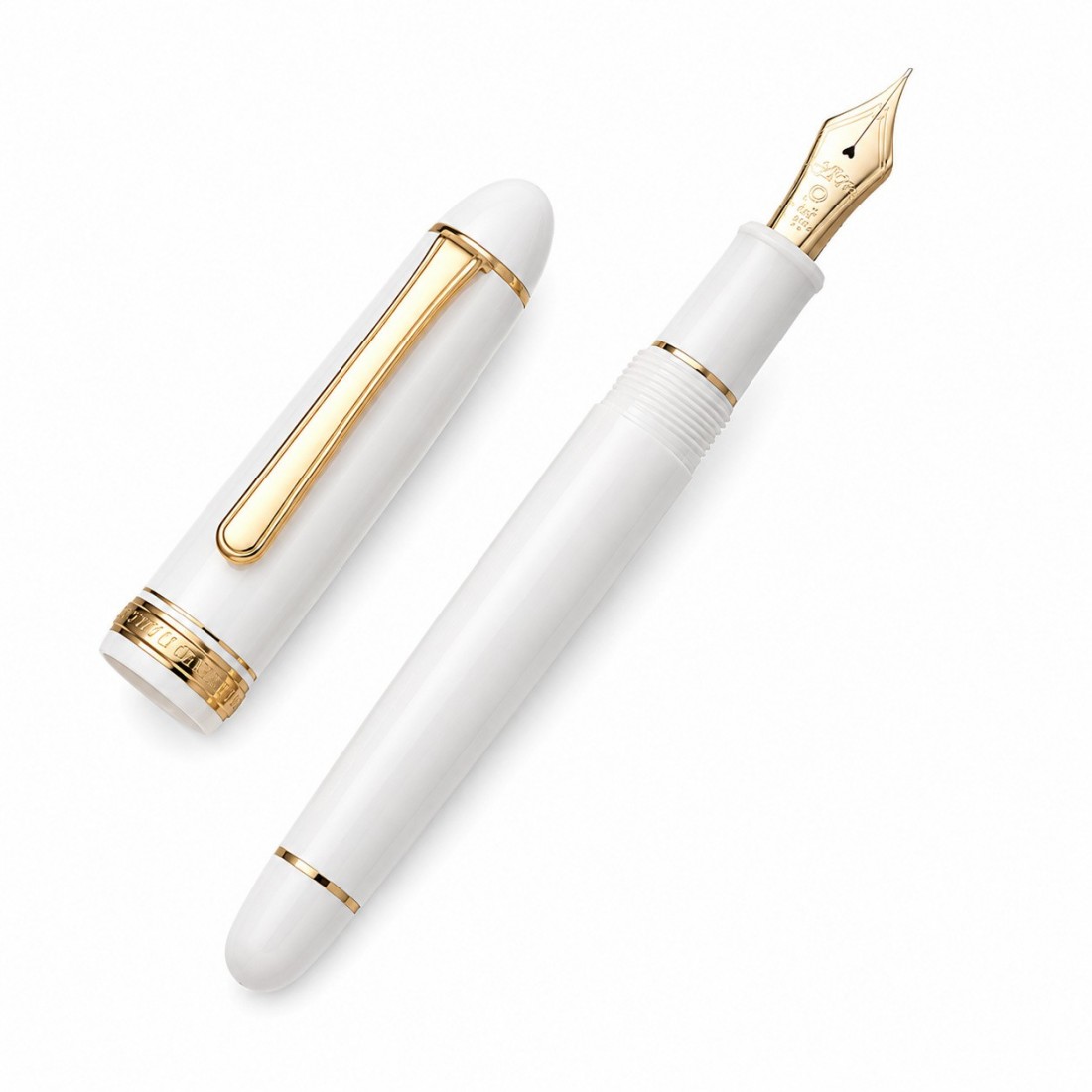 Platinum 3776 Chenonceau White PNB-1500 2 fountain pen with converter and gold 14k nib