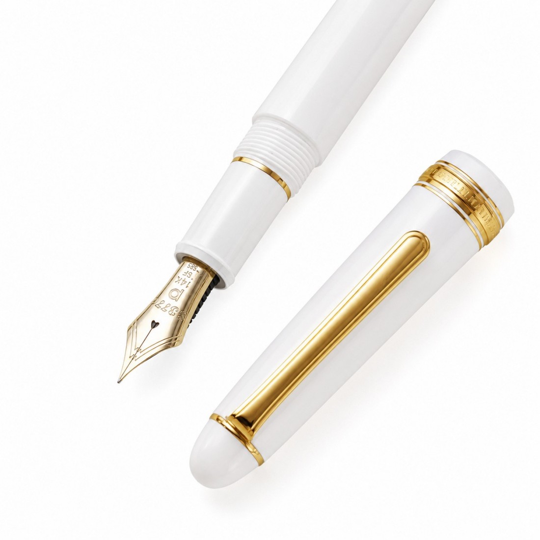 Platinum 3776 Chenonceau White PNB-1500 2 fountain pen with converter and gold 14k nib