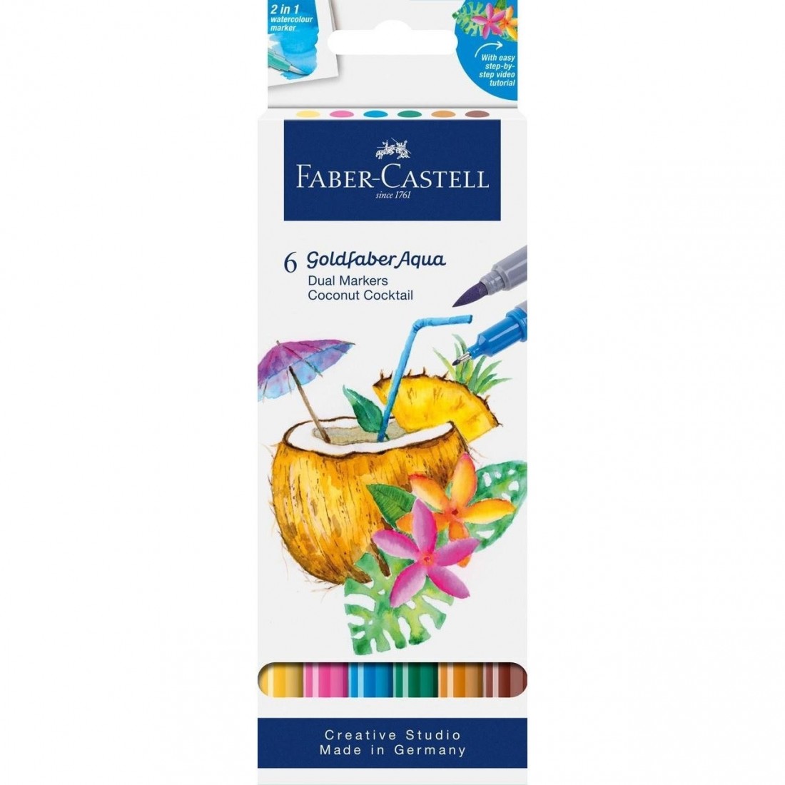 Faber Castell Goldfaber Aqua Dual Marker, set of 6, Coconut Cocktail 164509