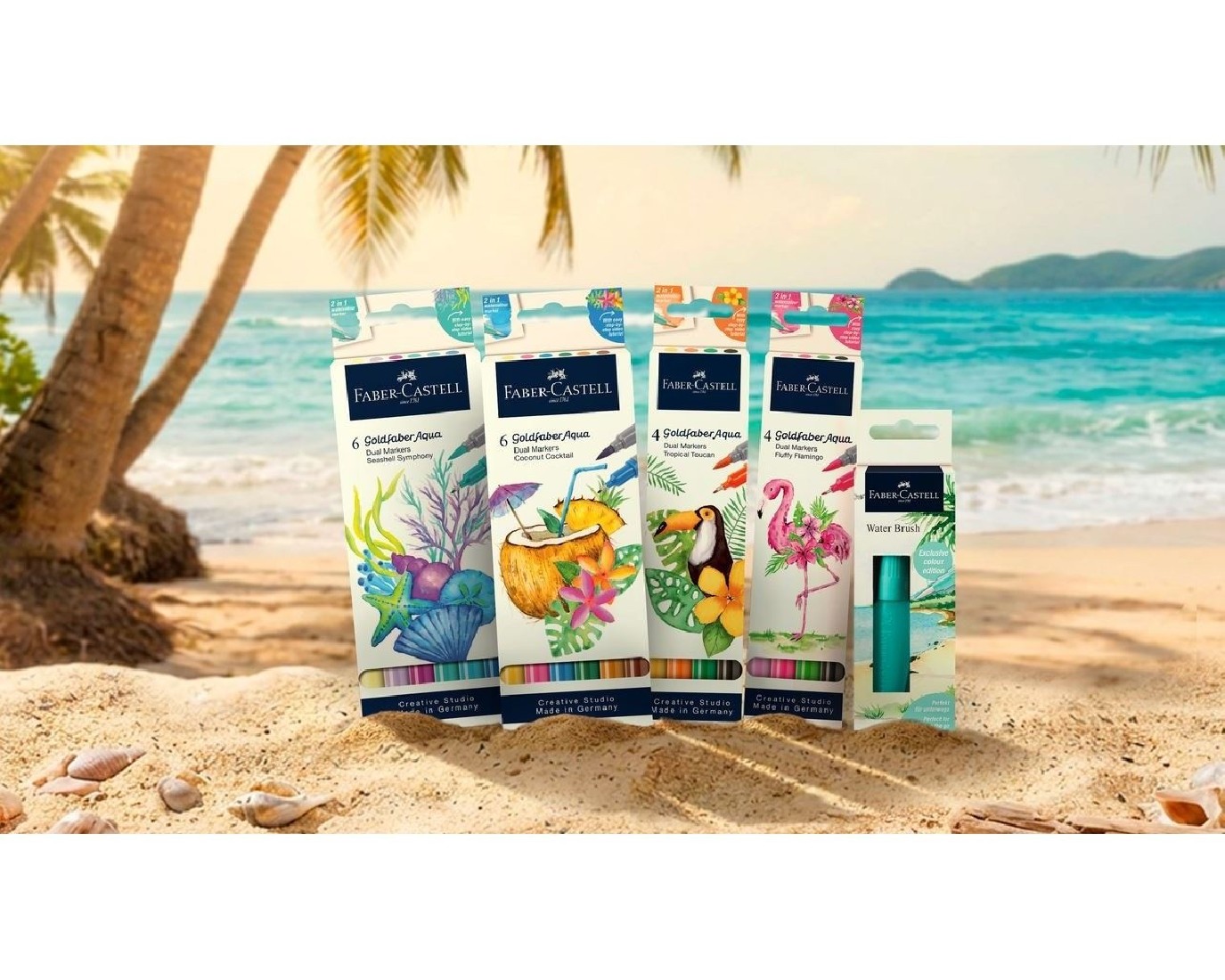 Faber Castell Goldfaber Aqua Dual Marker, set of 6, Coconut Cocktail 164509