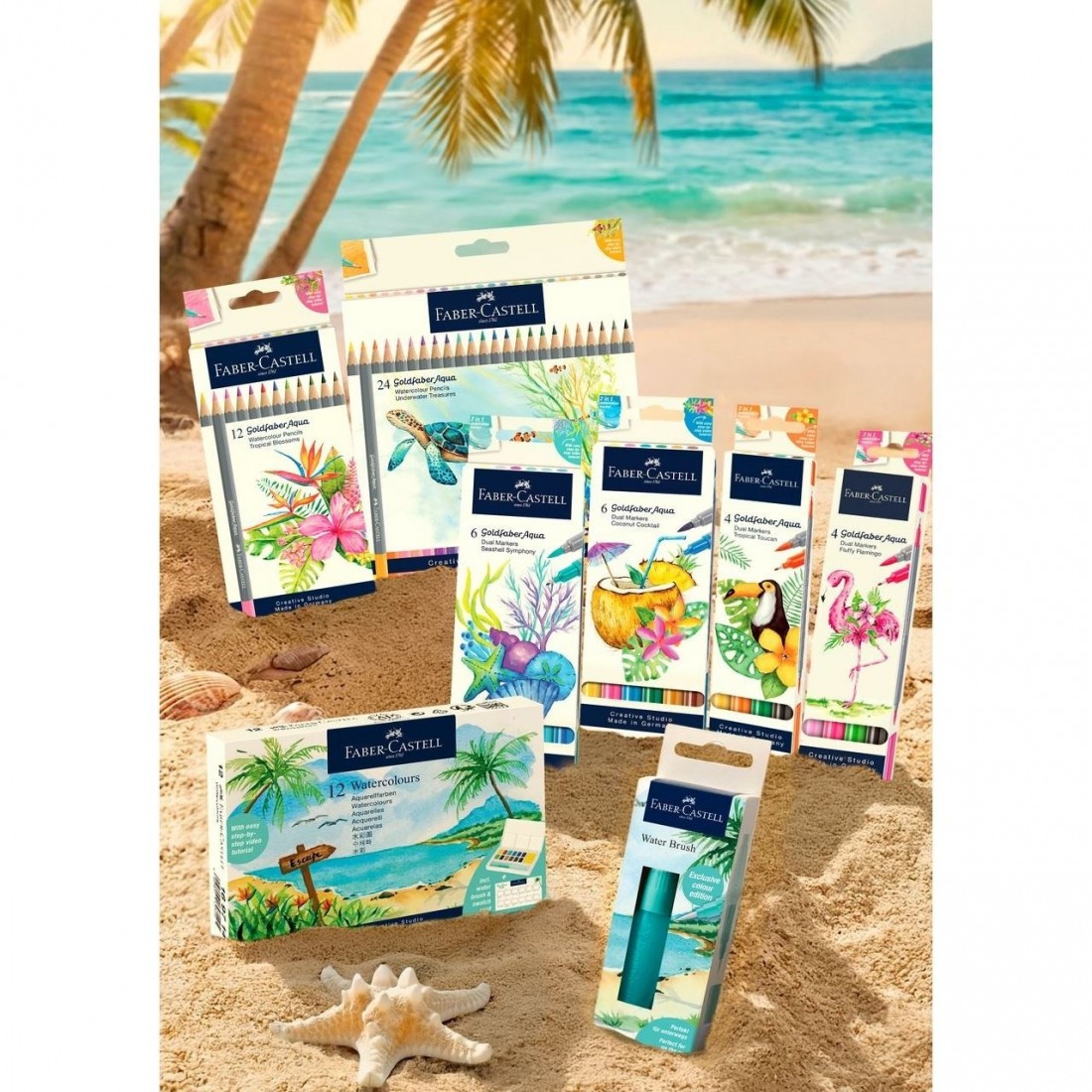 Faber Castell Goldfaber Aqua Dual Marker, set of 6, Seashell Symphony, 164510