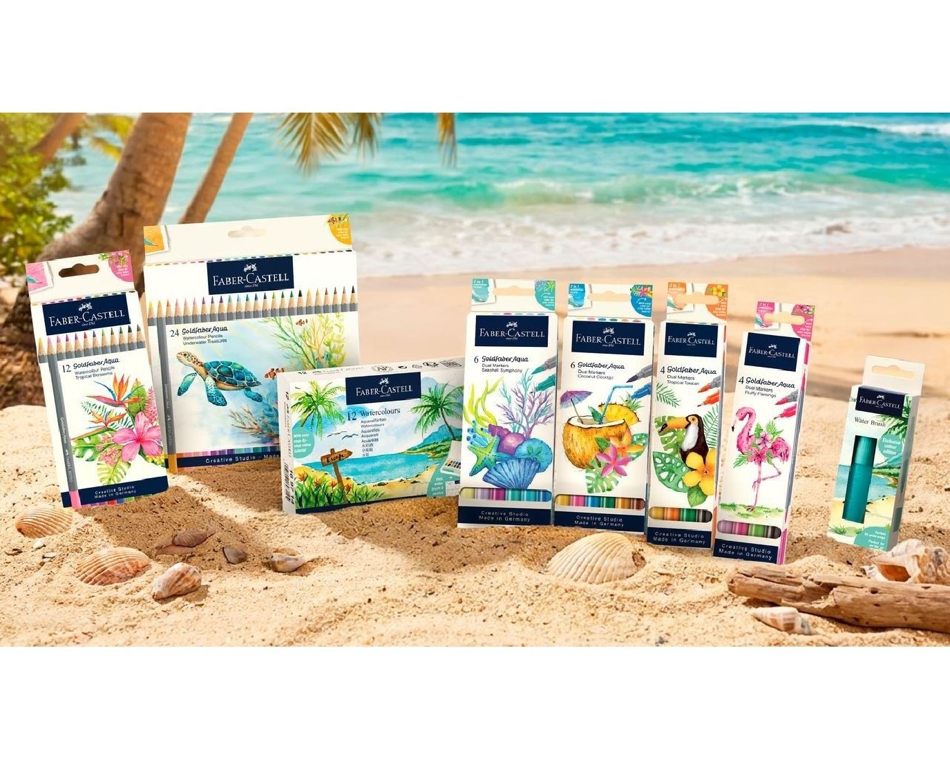 Faber Castell Goldfaber Aqua Dual Marker, set of 6, Seashell Symphony, 164510