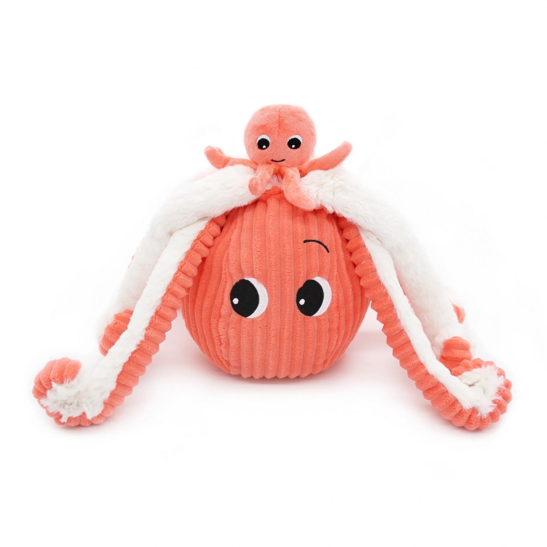Plush Filou the Octopus mom and her baby coral - Les Ptipotos 74104 Les Deglingos