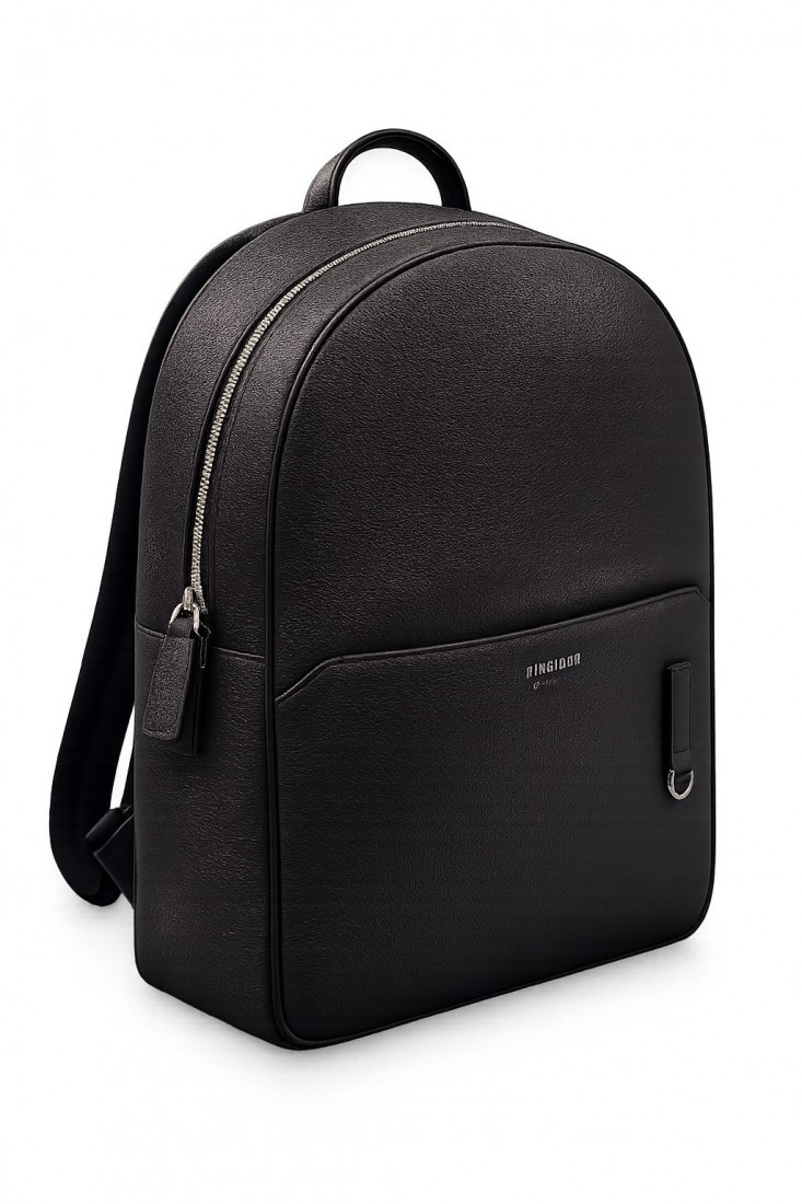 Pineider Daily 23 backpack grained leather dark brown PTL005059