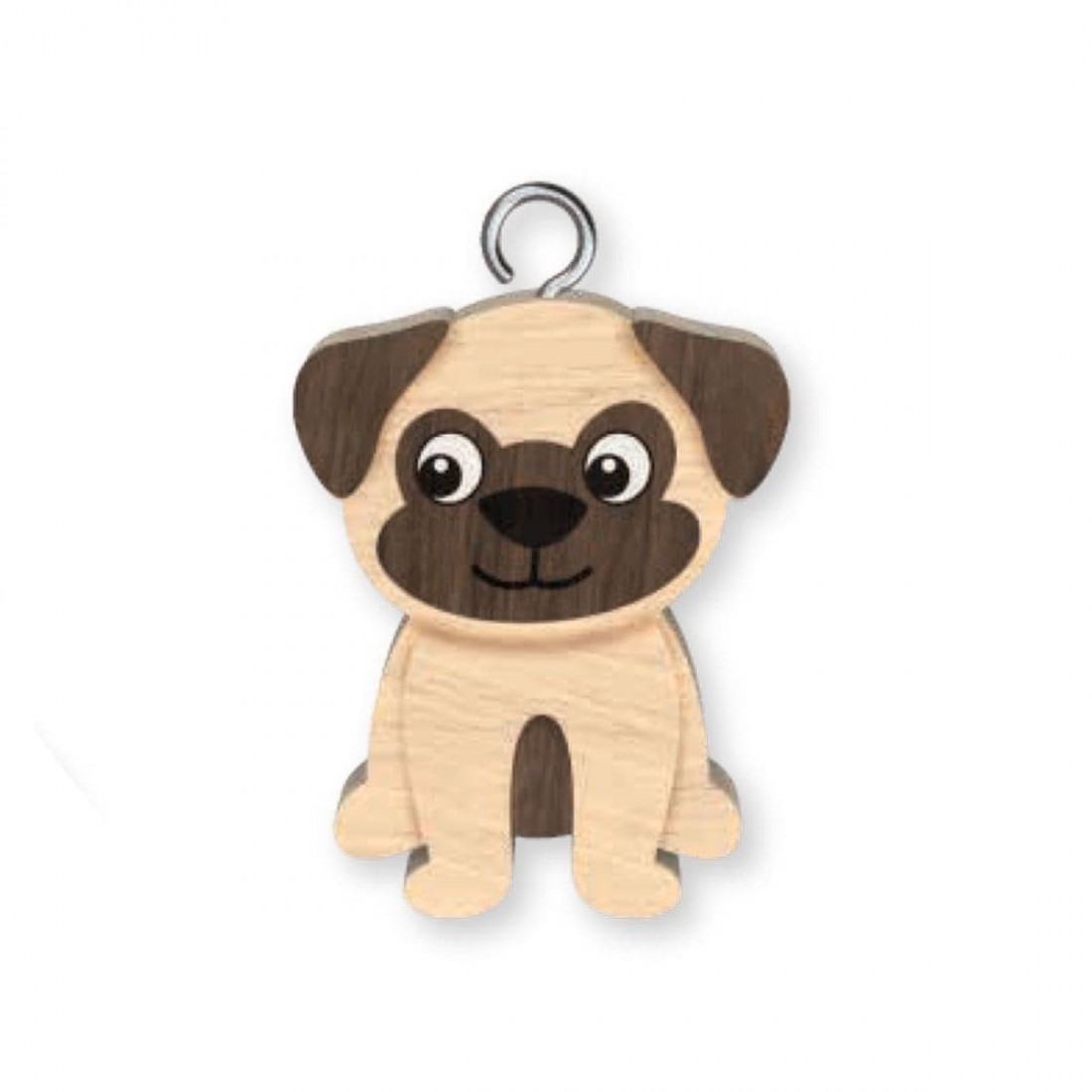 Μπρελόκ ξύλινο Pug  Wooden Keyring K1963 Global Journey Gifts