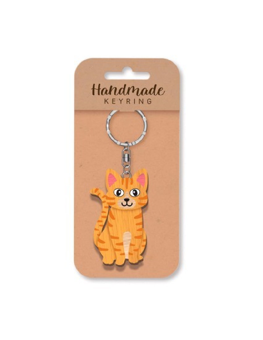 Μπρελόκ ξύλινο Cat Wooden Keyring K2000 Global Journey Gifts