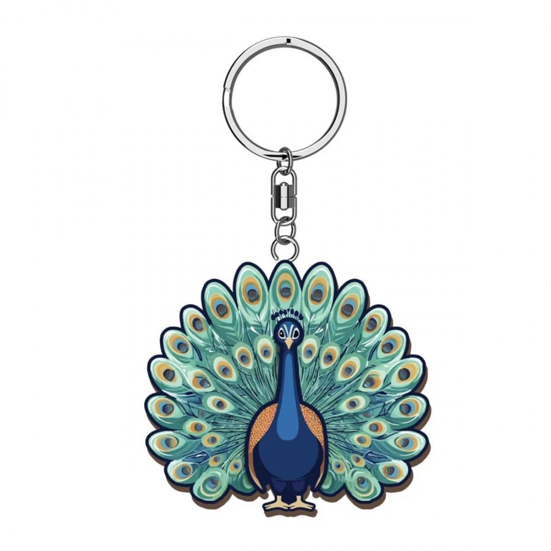 Μπρελόκ ξύλινο Peacock Wooden Keyring K1995 Global Journey Gifts