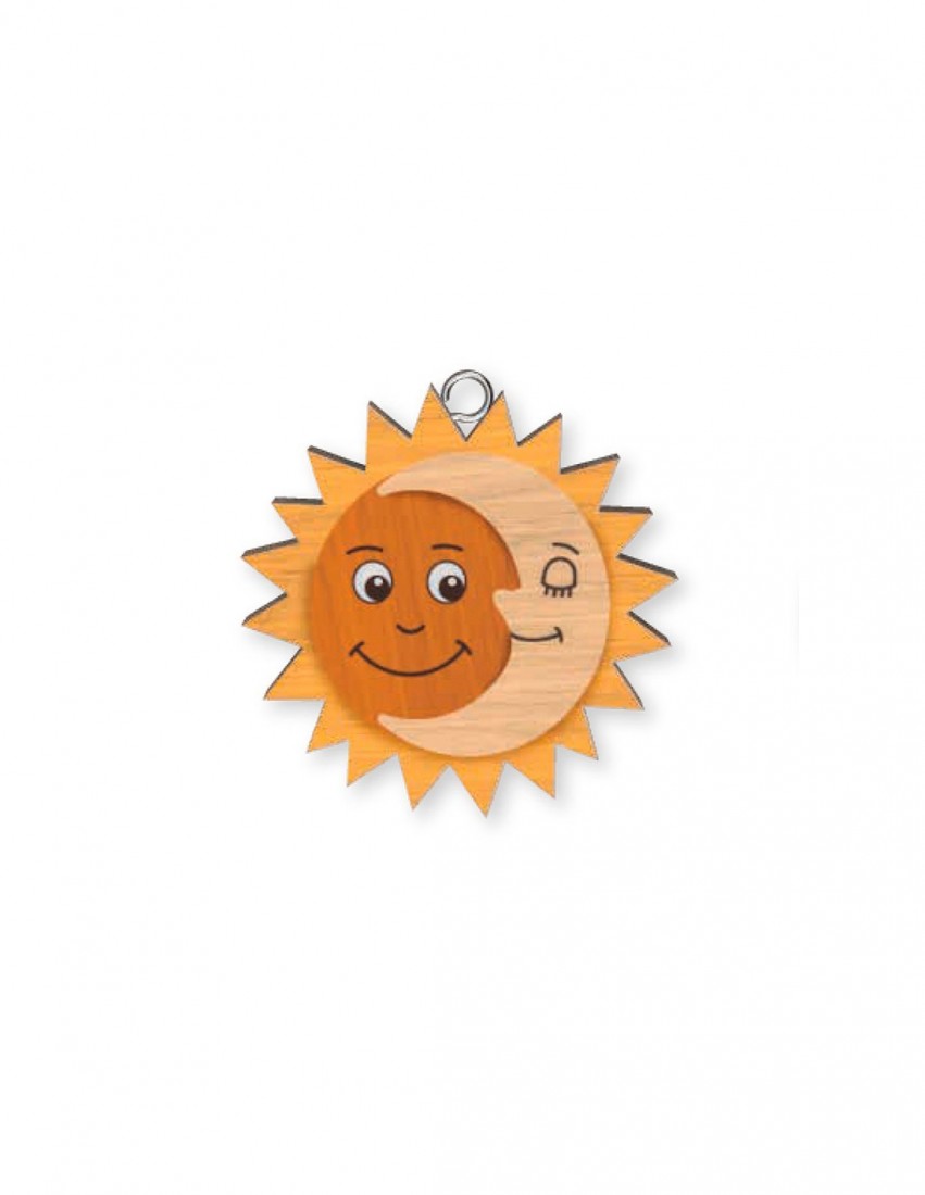 Μπρελόκ ξύλινο Sun & Moon Wooden Keyring K1975 Global Journey Gifts