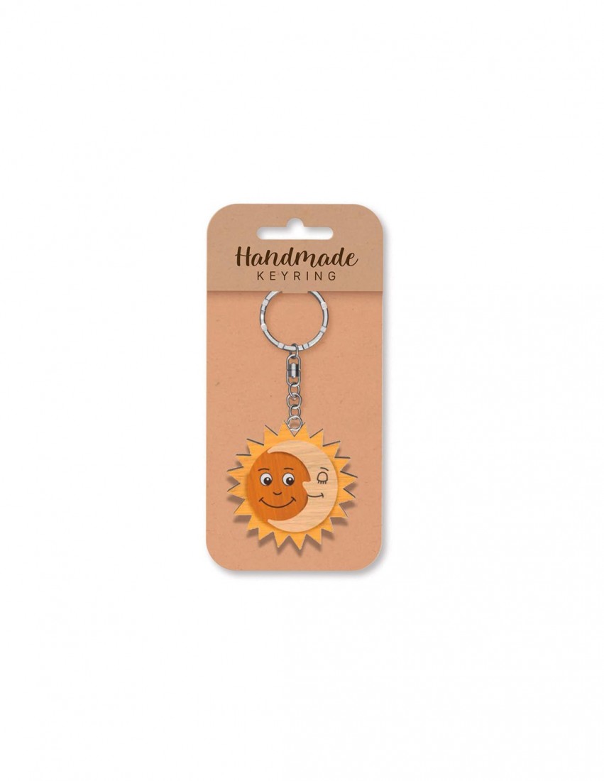 Μπρελόκ ξύλινο Sun & Moon Wooden Keyring K1975 Global Journey Gifts