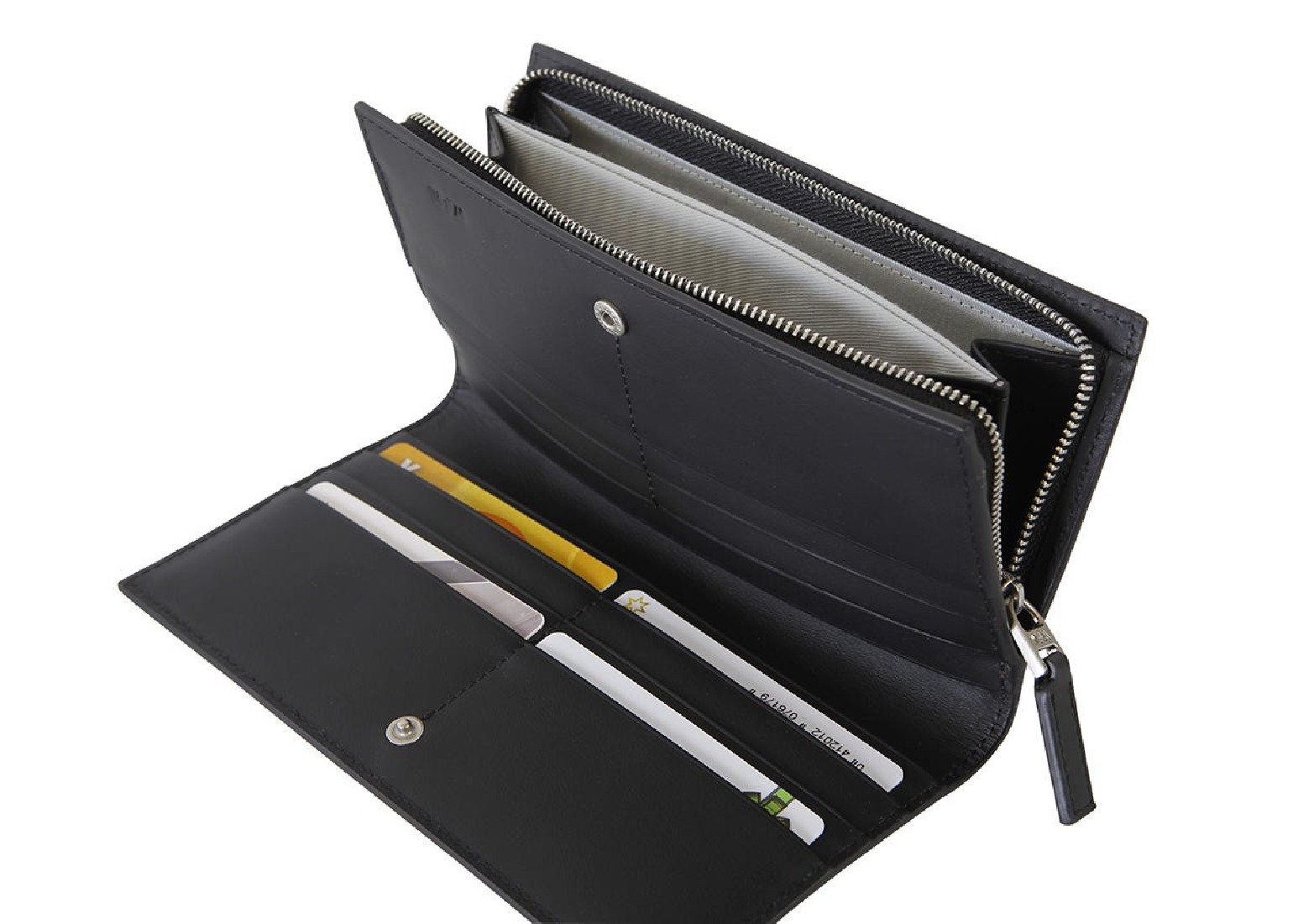 NAVA VIA DURINI WOMENS WALLET RFID 12 CC WITH LARGE EXTERNAL ZIP POCKET BLACK