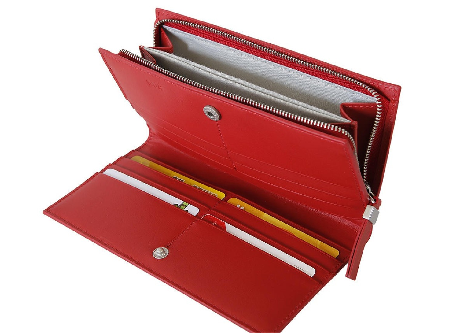 NAVA VIA DURINI WOMENS WALLET RFID 12 CC WITH LARGE EXTERNAL ZIP POCKET RED