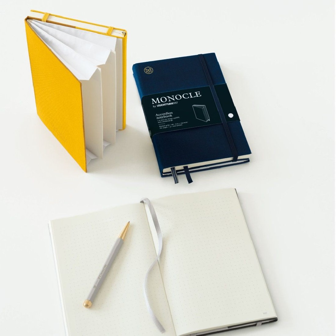 Leuchtturm 1917 notebook MONOCLE accordion notebook dotted B6 Grey