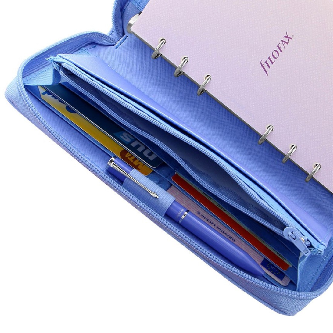 Filofax Organiser Personal Compact Zip Saffiano Vista Blue 022592