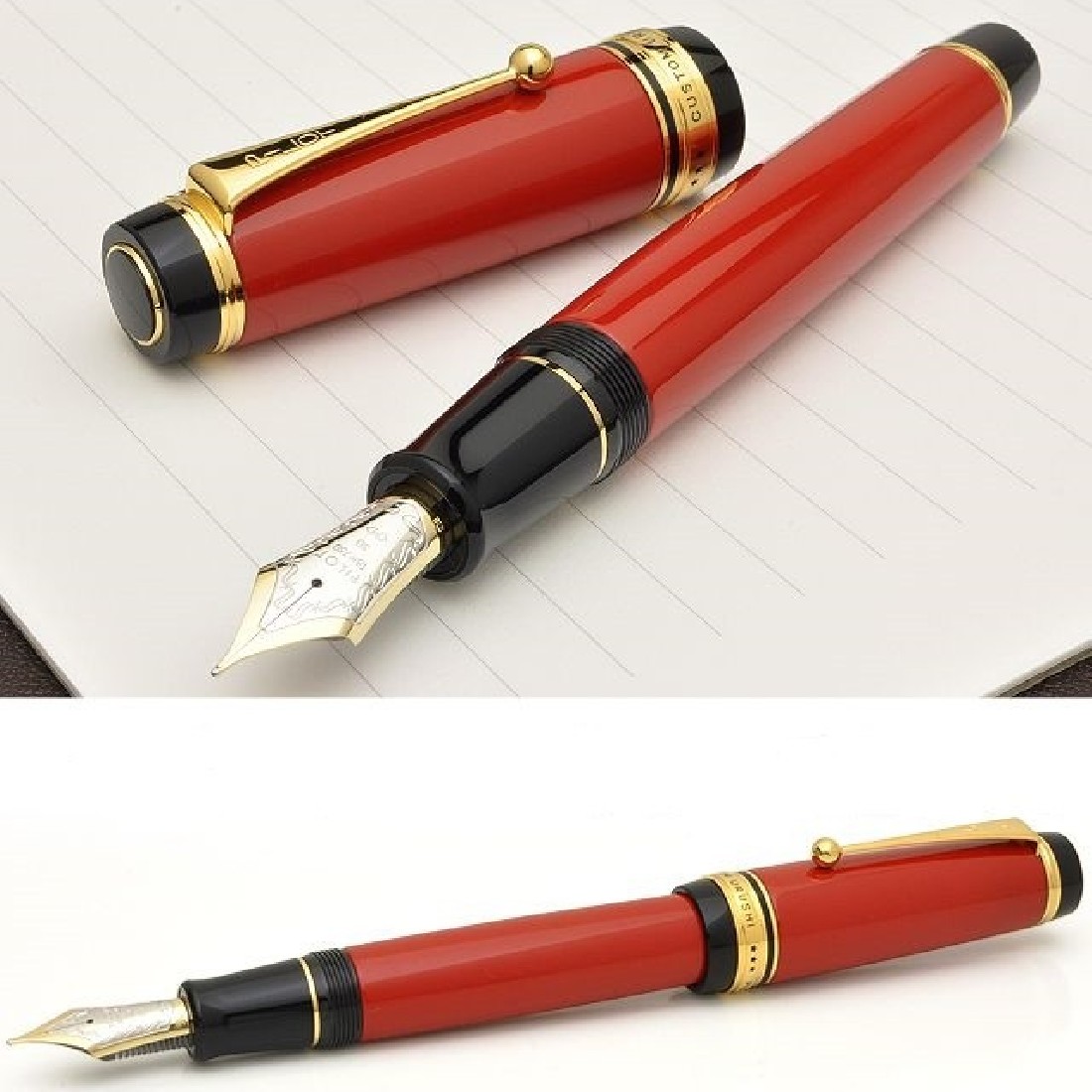 Pilot Custom Urushi Vermillion Lacquer, Fountain Pen  FKV-88SR-R.