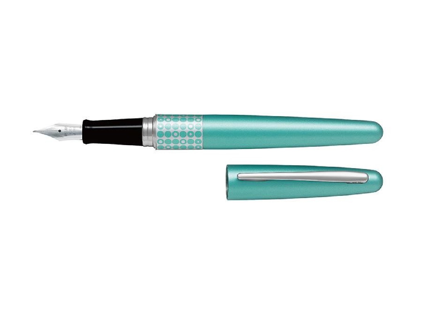 Pilot MR Retro Pop Collection, Fountain Pen, Metallic Light Blue, Dots Ring