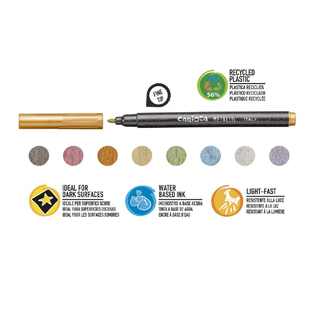 Μαρκαδόροι Metallic Fine 8 τμχ 43162 Carioca