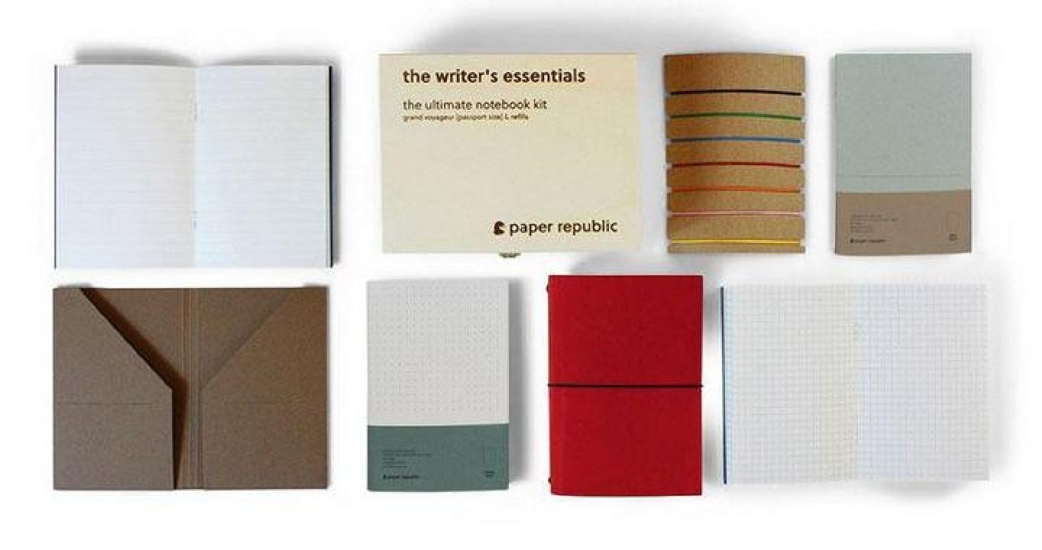 Paper Republic the writers essentials pocket red leather journal kit
