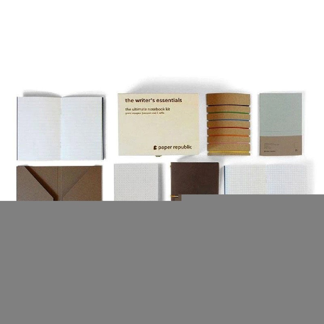 Paper Republic the writers essentials [xl] | chestnut leather journal kit