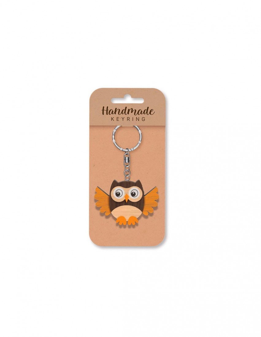 Μπρελόκ ξύλινο Owl Wooden Keyring K1956 Global Journey Gifts