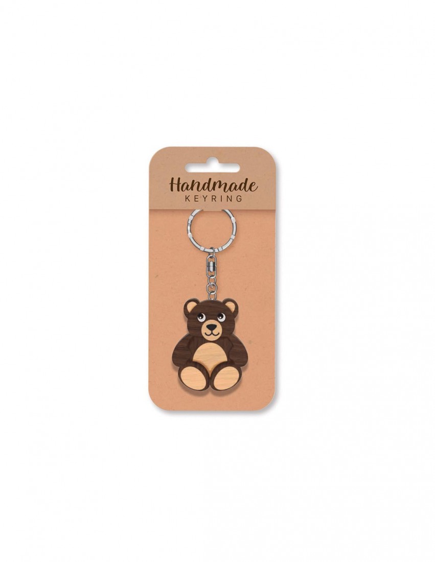 Μπρελόκ ξύλινο Teddy Bear Wooden Keyring K1977 Global Journey Gifts