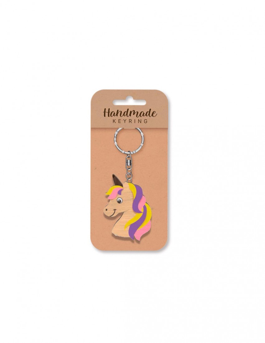 Μπρελόκ ξύλινο Unicorn Head Wooden Keyring K1981 Global Journey Gifts