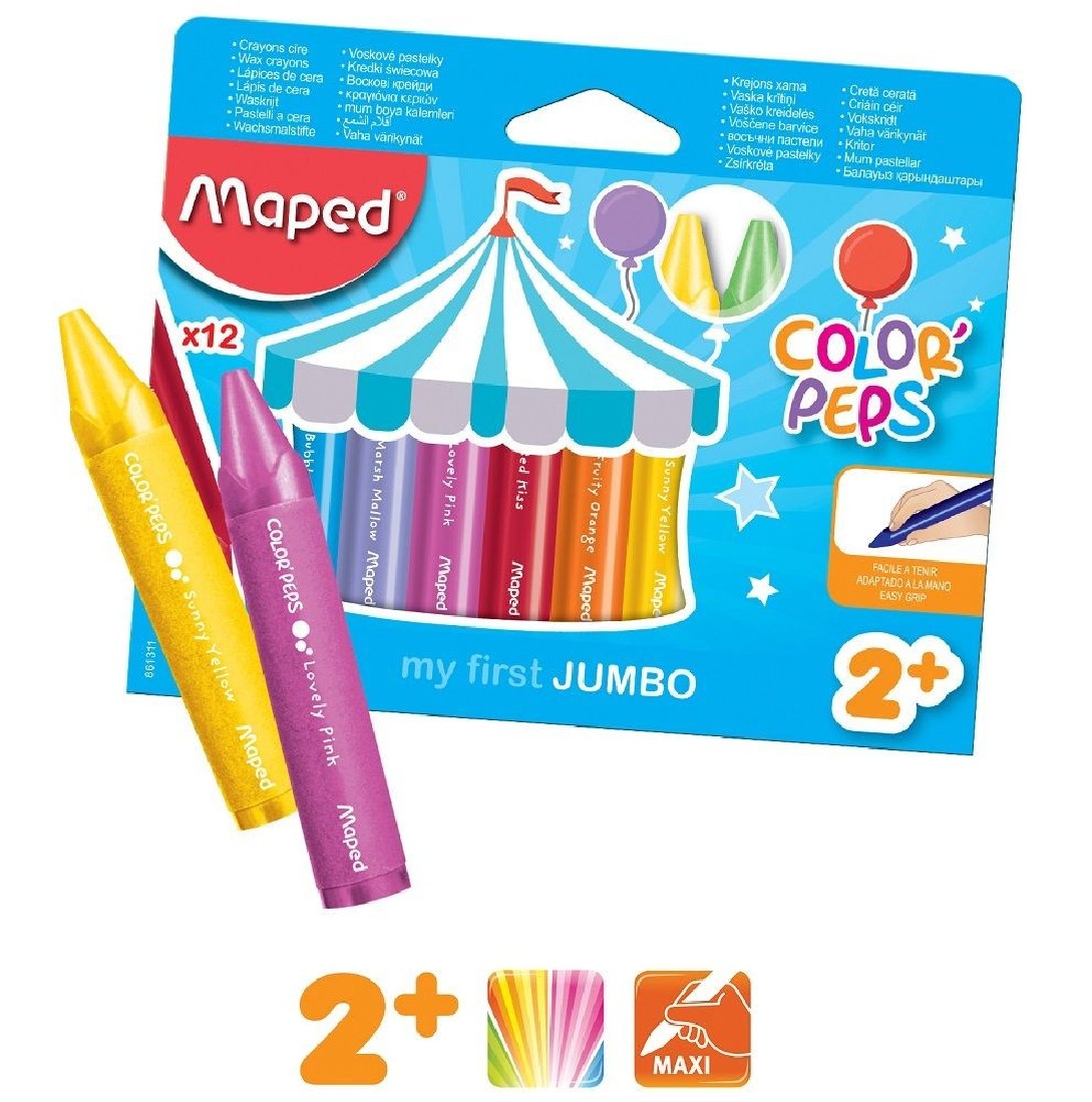 Κηρομπογιές 12 τεμάχια Colorpeps Wax Maxi 861311 Maped