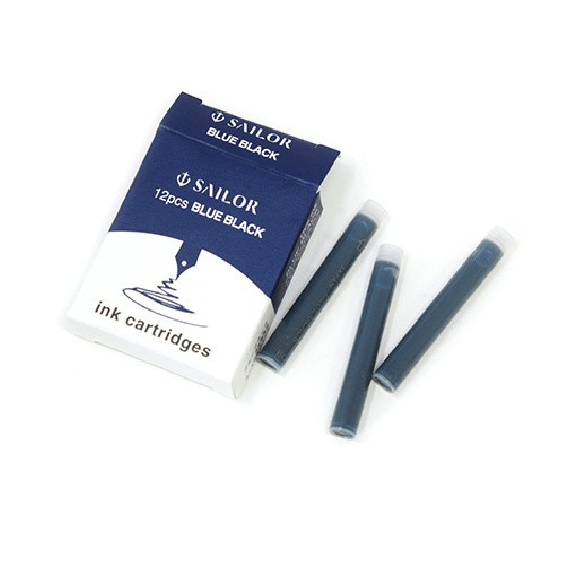 Sailor Gentle Ink cartridges blue black 12pcs 13-0404-144