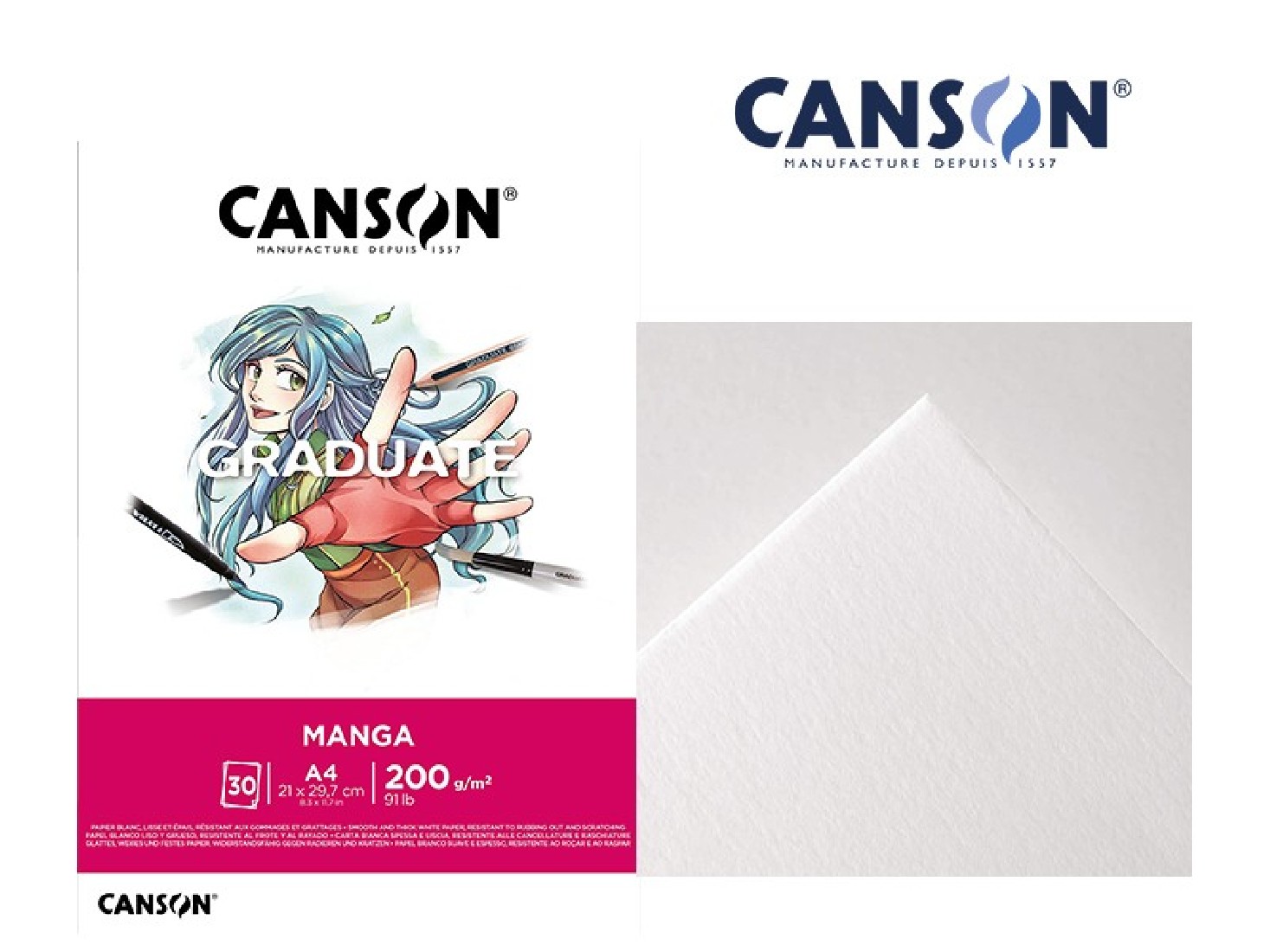 Μπλόκ Graduate Manga 200gr 30φ A4 300005503 Canson
