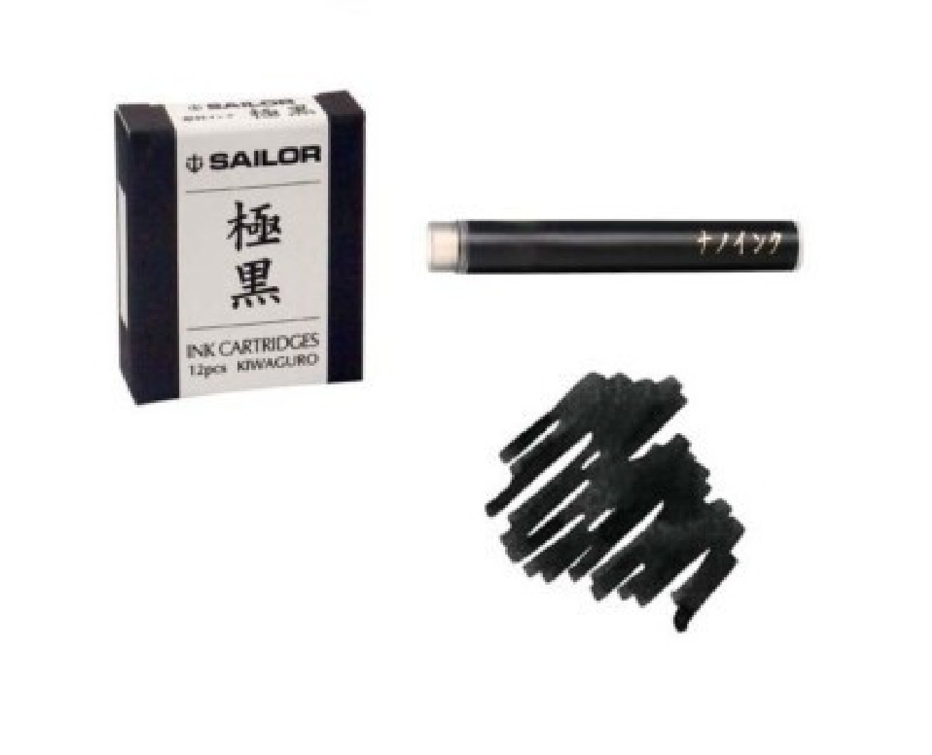 Sailor black Ink Cartridges for Fountain Pens Kiwaguro 13-0604-120