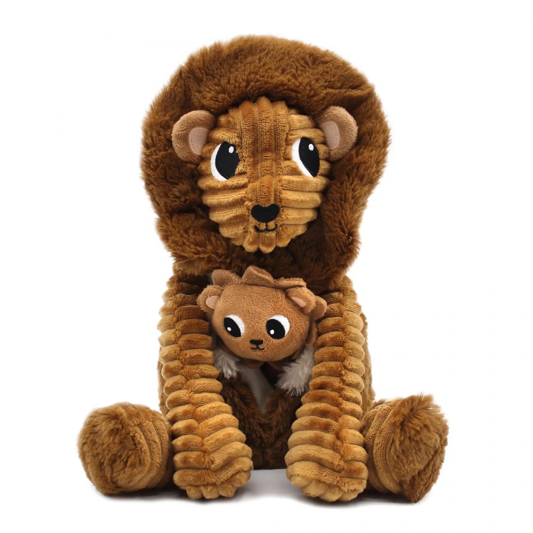 Graou brown sugar soft toy dad and its baby - Les Ptipotos 76210 Les Deglingos