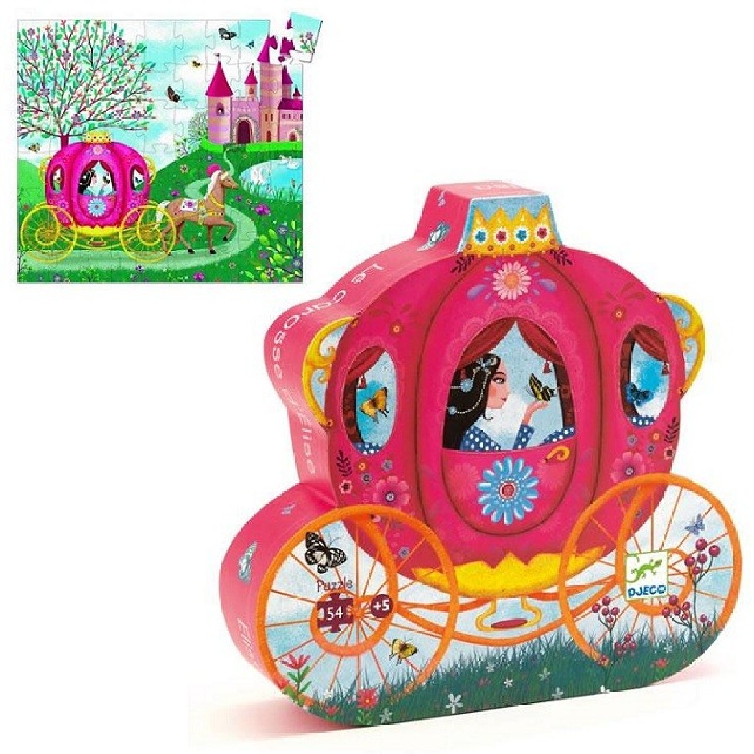 Puzzle σε σχηματικό κουτί 54τμχ. Η Άμαξα DJ07254 Djeco